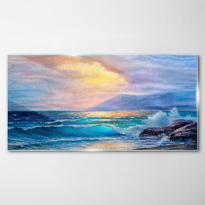 Bild auf glas Ein ruhiger Morgen am Meer