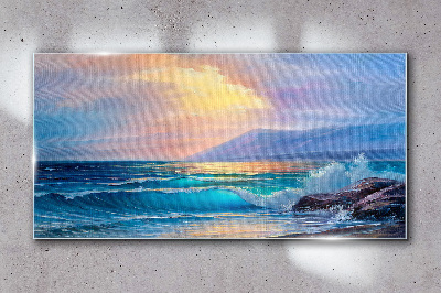 Bild auf glas Ein ruhiger Morgen am Meer