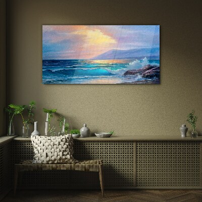 Bild auf glas Ein ruhiger Morgen am Meer
