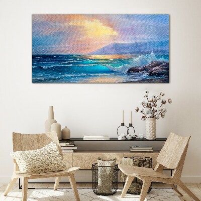 Bild auf glas Ein ruhiger Morgen am Meer