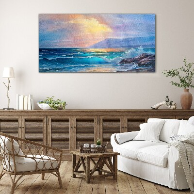 Bild auf glas Ein ruhiger Morgen am Meer