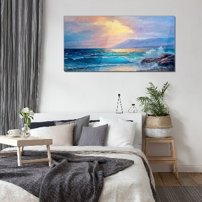 Bild auf glas Ein ruhiger Morgen am Meer