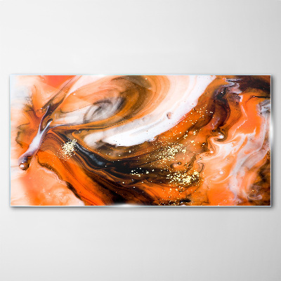 Glas bild Goldene Wirbel in Orangetönen