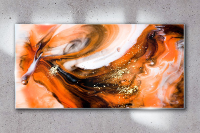 Glas bild Goldene Wirbel in Orangetönen