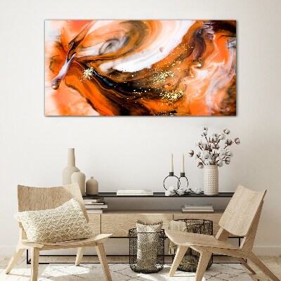 Glas bild Goldene Wirbel in Orangetönen