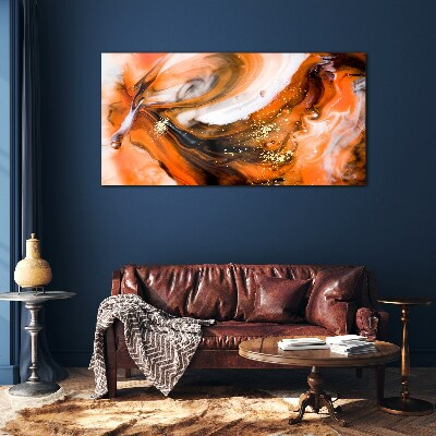 Glas bild Goldene Wirbel in Orangetönen
