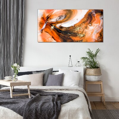 Glas bild Goldene Wirbel in Orangetönen
