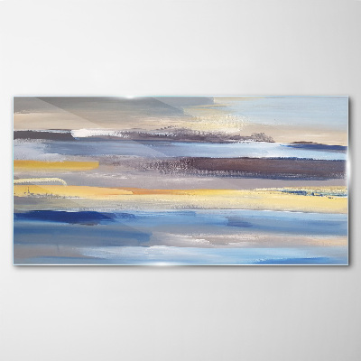 Glasbild Ruhige Wellen aus Farben
