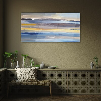 Glasbild Ruhige Wellen aus Farben