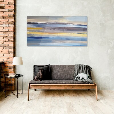 Glasbild Ruhige Wellen aus Farben
