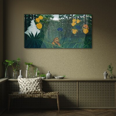 Glasbild Geheimnisvoller Wald mit wilder Natur