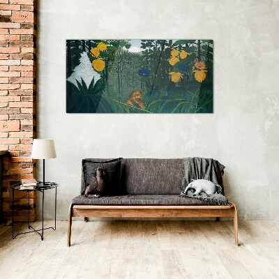 Glasbild Geheimnisvoller Wald mit wilder Natur