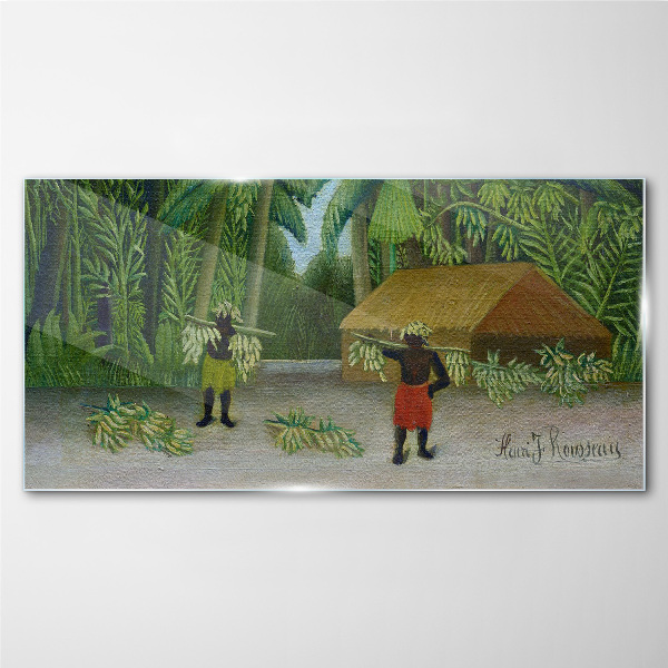 Bild aus glas Bananenernte in einer tropischen Landschaft