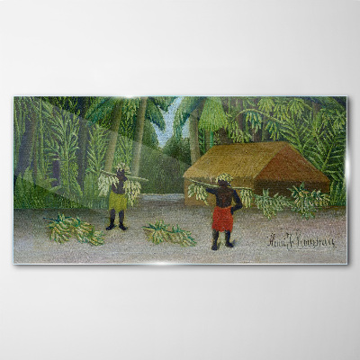 Bild aus glas Bananenernte in einer tropischen Landschaft