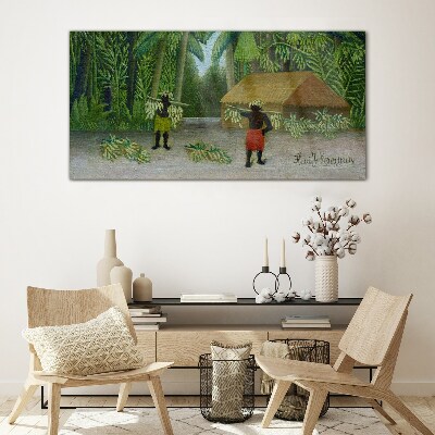 Bild aus glas Bananenernte in einer tropischen Landschaft