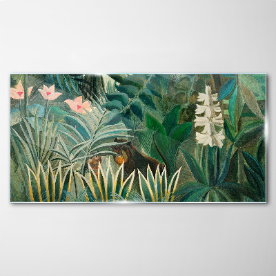 Glasbild Geheimnisvoller Wald mit wilden Tieren