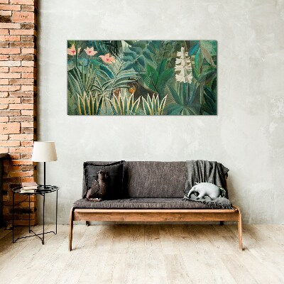Glasbild Geheimnisvoller Wald mit wilden Tieren