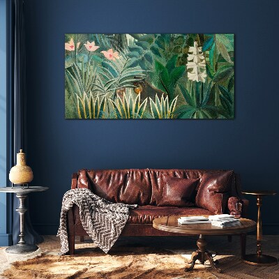 Glasbild Geheimnisvoller Wald mit wilden Tieren