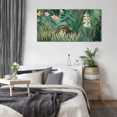 Glasbild Geheimnisvoller Wald mit wilden Tieren
