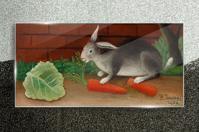 Bild auf glas Hase mit Karotten