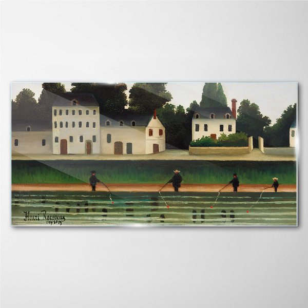 Glasbild Fischjäger am Fluss