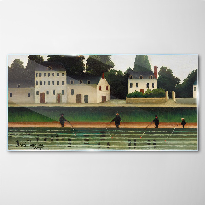 Glasbild Fischjäger am Fluss