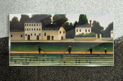 Glasbild Fischjäger am Fluss