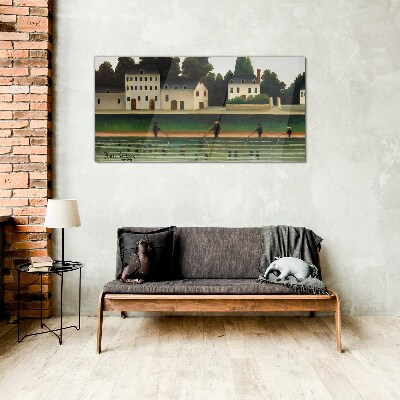 Glasbild Fischjäger am Fluss