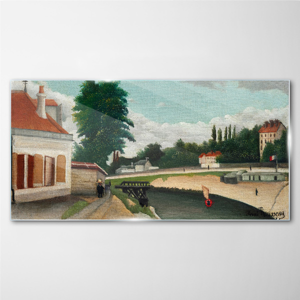 Glasbild Ein ruhiges Flussufer