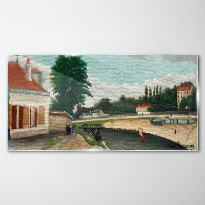Glasbild Ein ruhiges Flussufer