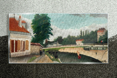 Glasbild Ein ruhiges Flussufer