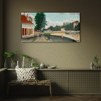 Glasbild Ein ruhiges Flussufer