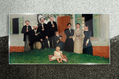 Glasbild Familientreffen im Garten