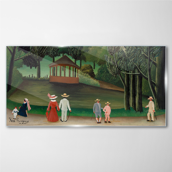 Glasbild Ein Spaziergang im Park