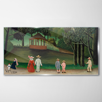 Glasbild Ein Spaziergang im Park