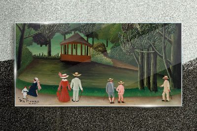 Glasbild Ein Spaziergang im Park