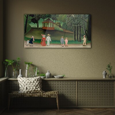 Glasbild Ein Spaziergang im Park