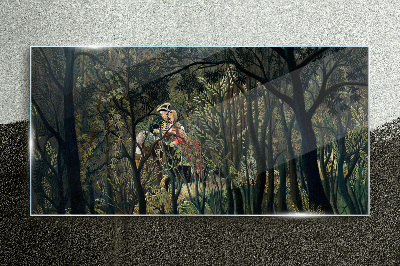 Glasbild Mysteriöser Reiter im Wald
