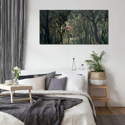 Glasbild Mysteriöser Reiter im Wald