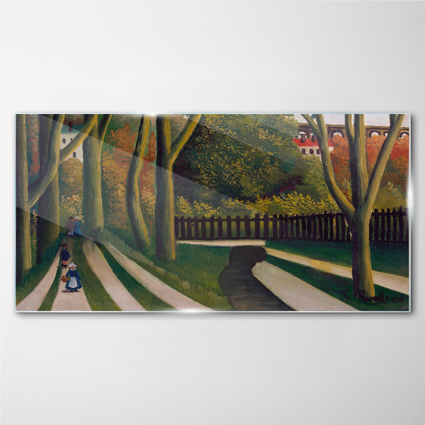 Glasbild Ein Spaziergang im Park