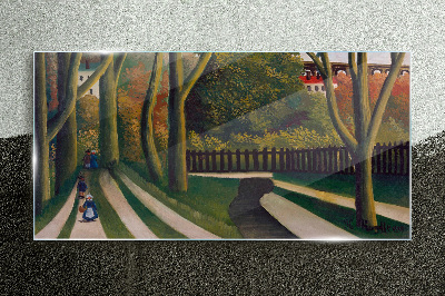 Glasbild Ein Spaziergang im Park