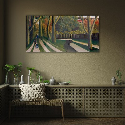 Glasbild Ein Spaziergang im Park