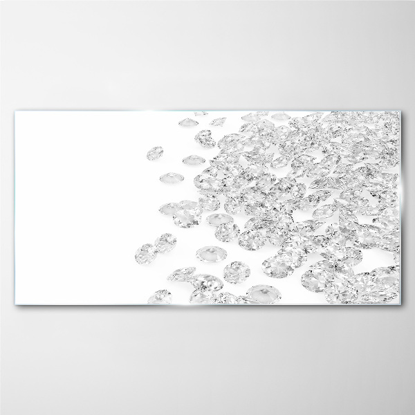 Glasbild Kristallregen auf weißem Hintergrund