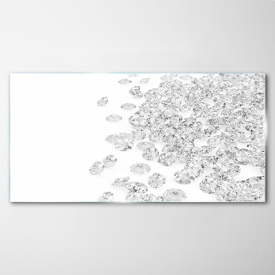 Glasbild Kristallregen auf weißem Hintergrund
