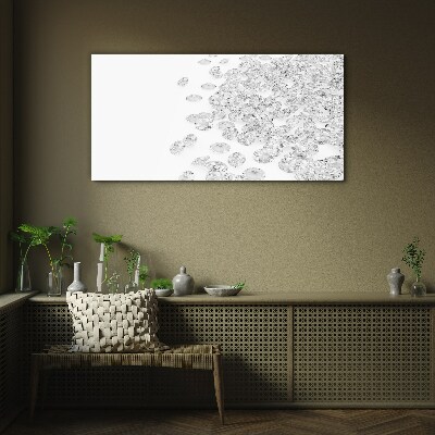 Glasbild Kristallregen auf weißem Hintergrund