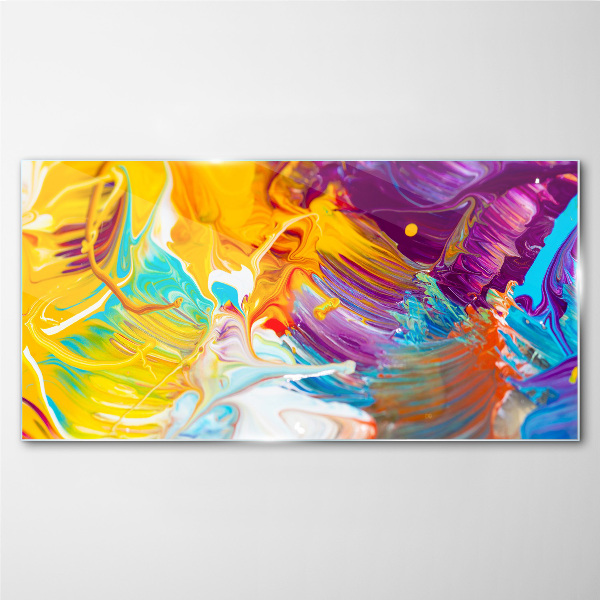Glasbild Dynamische Farbexplosion