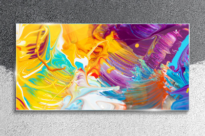 Glasbild Dynamische Farbexplosion