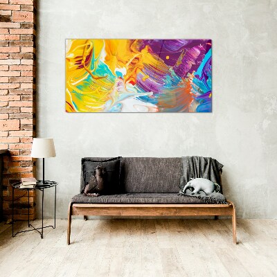 Glasbild Dynamische Farbexplosion