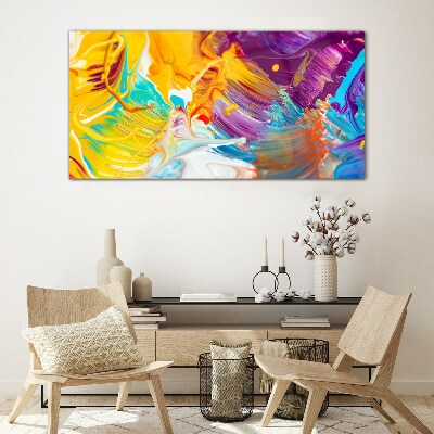 Glasbild Dynamische Farbexplosion