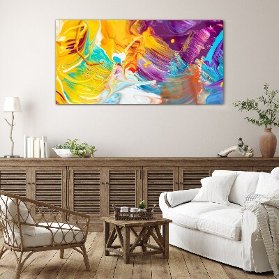 Glasbild Dynamische Farbexplosion